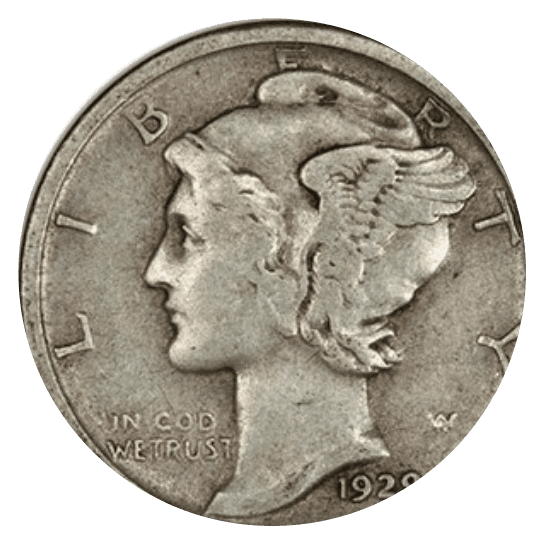 1929 Mercury Dime graded VF 20